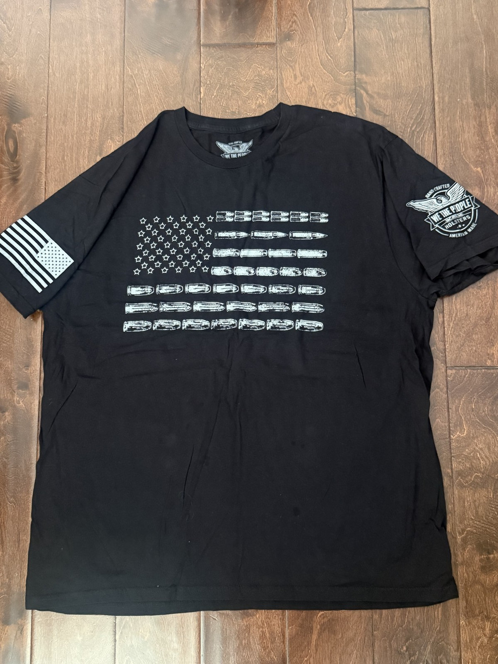 We The People Holsters T-Shirt Mens 2X XXL Black Flag Graphic Short Sleeve